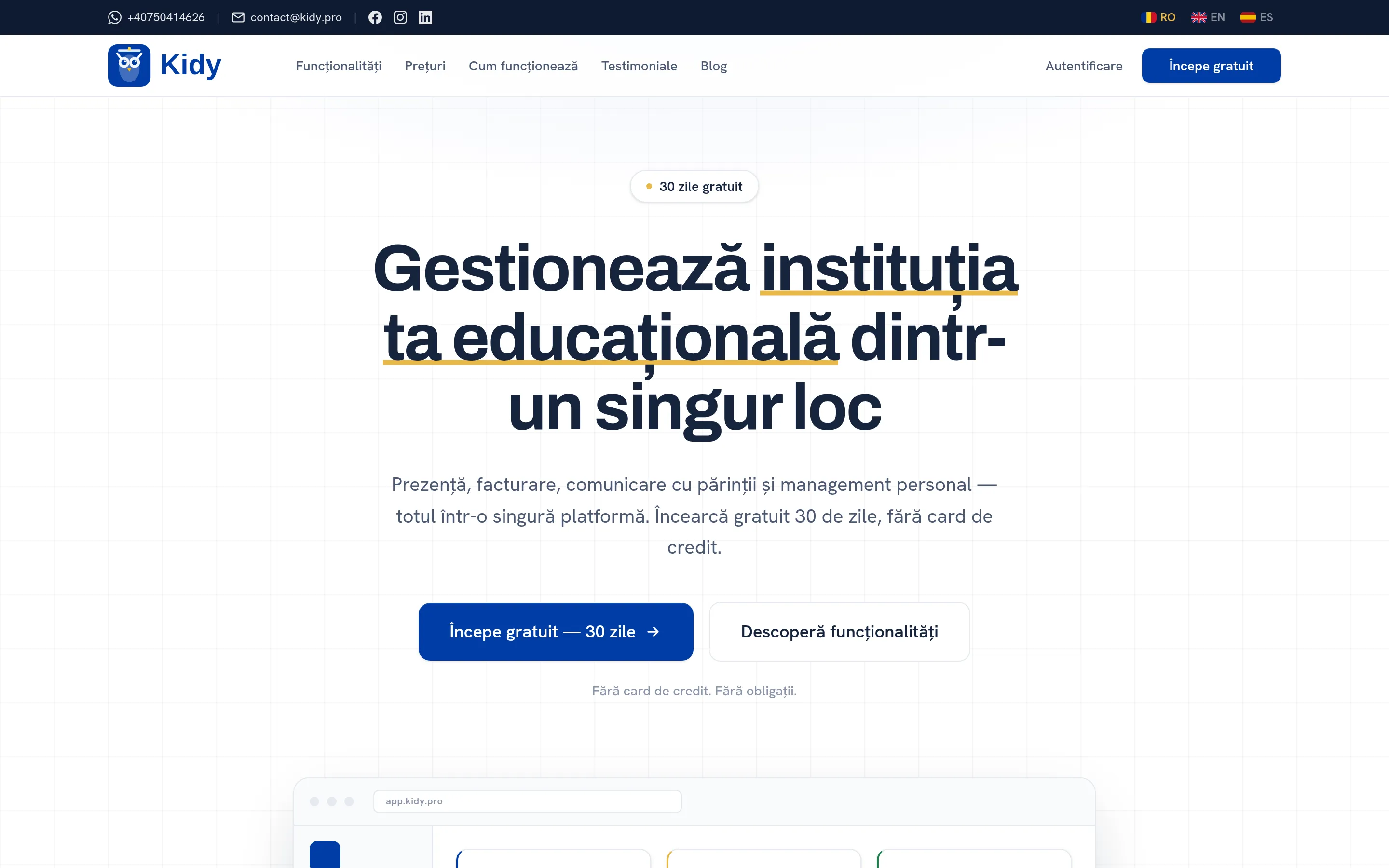 Kidy — Run your institution from one place.