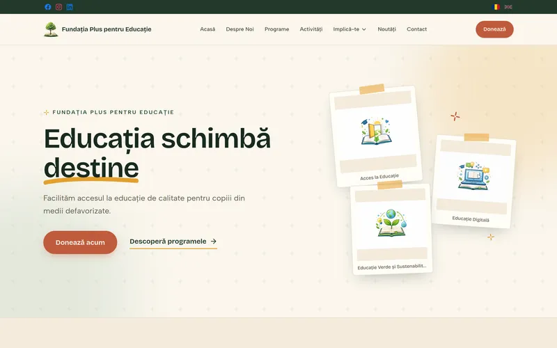 Fundația Plus pentru Educație screenshot